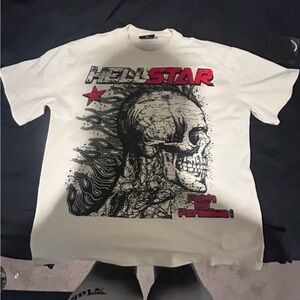 Hellstar Cream Skull Graphic Men's Tee